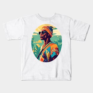 African Man's Kaleidoscope Kids T-Shirt